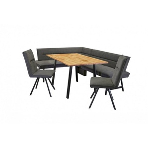 Home affaire Eckbankgruppe Sava, (Set, 4-tlg), Eckbank mit Wellenfederung im Sitz, Tisch Massiv Eiche