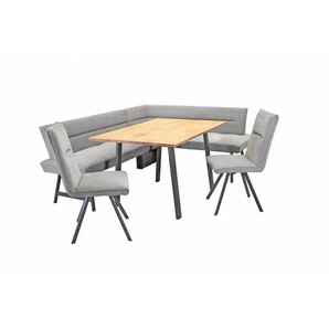 Home affaire Eckbankgruppe Sava, (Set, 4-tlg), Eckbank mit Wellenfederung im Sitz, Tisch Massiv Eiche