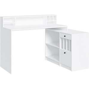 Home affaire Eckschreibtisch Licia, Breite 140 cm, mit viel Stauraum, im Landhausstil