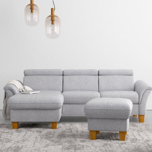 Home affaire Ecksofa Lindgren L-Form, wahlweise mit Bett mit klappbaren Rollen, Kasten und Kopfverstellung