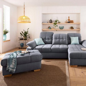 Home affaire Ecksofa Lotus Home Luxus, belastbar bis 140kg pro Sitzplatz, wahlweise mit Kopfteilverstellung