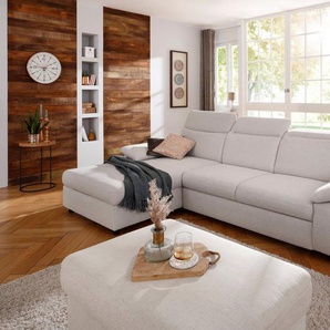 Home affaire Ecksofa Mauritius L-Form, mit Kopfteil- und Armlehnverstellung, mit Bettfunktion und Bettkasten