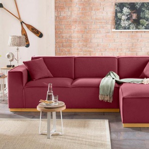 Home affaire Ecksofa Terry, mit offener Kedernaht und Holzuntergestell