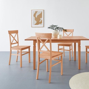 Home affaire Essgruppe Jena, (Set, 5-tlg., Set Ausziehtisch), aus massivem Buchenholz