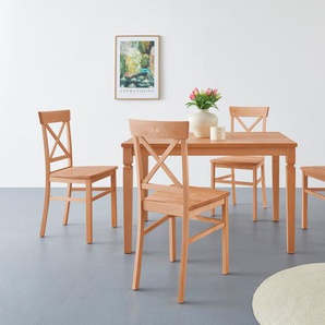 Home affaire Essgruppe Jena, (Set, 5-tlg., Set Fix), aus massivem Buchenholz