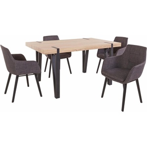 Essgruppe HOME AFFAIRE Sanchez und Bradford Sitzmöbel-Sets Gr. B: 150 cm, grau (eichefarben sägerau, anthrazit) Essgruppen Sitzmöbel-Sets mit Tisch, Breite 150 cm