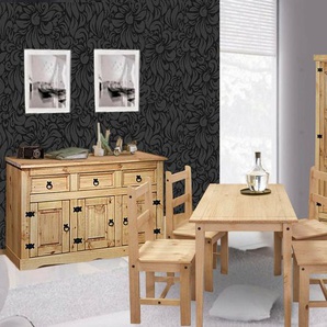 Home affaire Essgruppe, (Set, 5-tlg), Holzoberfläche honigfarbend gewachst