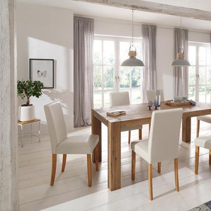 Essgruppe HOME AFFAIRE Silje Sitzmöbel-Sets beige (cremefarben) Essgruppen Sitzmöbel-Sets bestehend aus 6 Lucca Stühlen und dem Maggie Esstisch