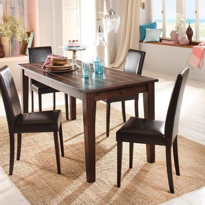 Esstisch HOME AFFAIRE America Tische Gr. B/H/T: 180 cm x 76 cm x 80 cm, Einlegeplatte, braun (dunkelbraun) Esstische rechteckig in 2 Größen