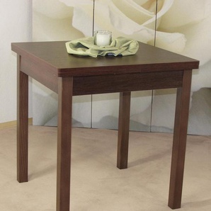Esstisch HOME AFFAIRE Hugo Tische Gr. B/H/T: 67 cm x 75 cm x 67 cm, mit Auszug, braun (nussbaum dunkel) Esstische rechteckig mit Auszugsfunktion