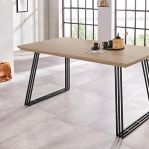 Esstisch HOME AFFAIRE Kairo Tische Gr. B/H/T: 160 cm x 76 cm x 90 cm, braun (eichefarben, schwarz) Esstisch Holz-Esstische Rechteckige Esstische Breite ca. 160 cm