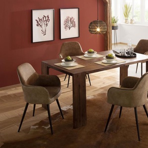 Esstisch HOME AFFAIRE Marbella Tische Gr. B/H/T: 180 cm x 75 cm x 90 cm, braun Esstische rechteckig aus massivem Akazienholz, in unterschiedlichen Tischgrößen