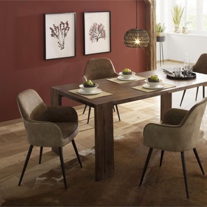 Esstisch HOME AFFAIRE Marbella Tische Gr. B/H/T: 200 cm x 75 cm x 100 cm, braun Esstische rechteckig aus massivem Akazienholz, in unterschiedlichen Tischgrößen