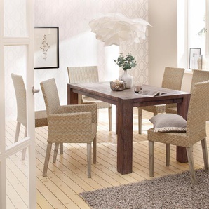 Esstisch HOME AFFAIRE Mary Tische Gr. B/H/T: 200 cm x 75 cm x 90 cm, braun (smoked) Esstische rechteckig aus massiver Wildeiche, in verschiedenen Tischbreiten erhältlich