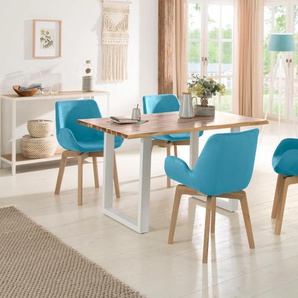 Home affaire Esstisch »Melody«, Akazienholz, mit Metallfußgestell Breite 140 cm