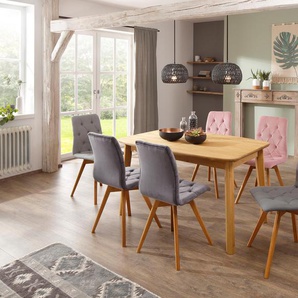 Esstisch HOME AFFAIRE Palermo Tische Gr. B/H/T: 140 cm x 76 cm x 90 cm, Einlegeplatten, beige (natur) Esstische rechteckig mit Auszugfunktion