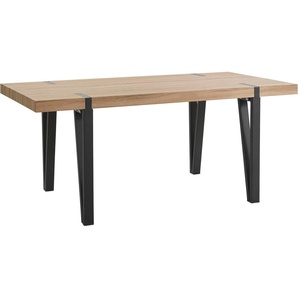 Esstisch HOME AFFAIRE Sanchez Tische Gr. B/H/T: 180 cm x 75 cm x 90 cm, schwarz (eichenfarben, schwarz) Esstische rechteckig Tisch Breite 180 cm