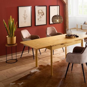Esstisch HOME AFFAIRE Tirza Tische Gr. B/H/T: 120 cm x 75 cm x 80 cm, beige (natur) Esstische rechteckig aus massiver Kiefer, mit Auszugsfunktion in zwei Breiten