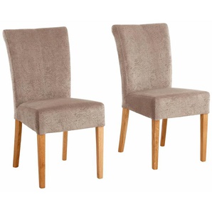 Home affaire Esszimmerstuhl »Queen Polsterstuhl BESTSELLER«, (Set), 2 St., Luxus-Microfaser, verschiedene Bezüge, Gestell Massivholz
