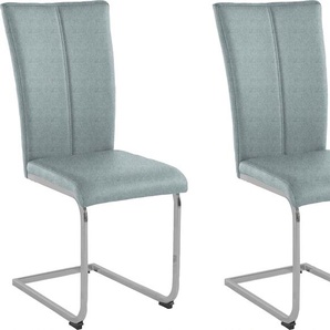 Home affaire Freischwinger »Alex«, (Set), 2 St., Struktur 2, Stuhl belastbar bis 120 Kg, Gestell im Chrom-Look