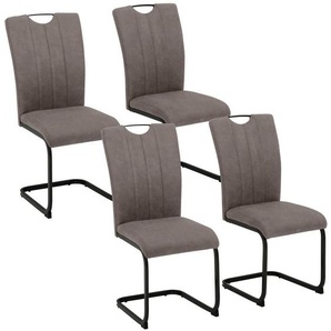 Home affaire Freischwinger Napoli (Set, 4 St), Vintage-Mikrofaser Bezug, Belastbarkeit bis 130kg, im 2er oder 4er Set