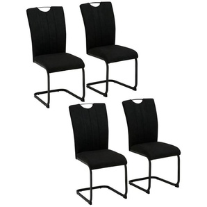 Home affaire Freischwinger Napoli (Set, 4 St), Vintage-Mikrofaser Bezug, Belastbarkeit bis 130kg, im 2er oder 4er Set