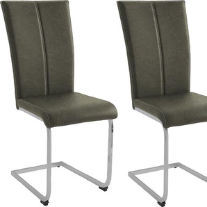 Home affaire Freischwinger »Nils«, (Set), 2 St., Microfaser VINTAGE, Stuhl belastbar bis 120 Kg, Gestell Metall im Chrom-Look oder Schwarz