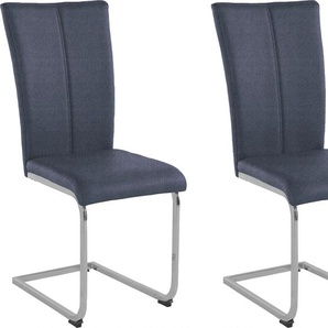 Home affaire Freischwinger »Nils«, (Set), 2 St., Strukturstoff-Feinstruktur, Stuhl belastbar bis 120 Kg, Gestell Metall im Chrom-Look oder Schwarz