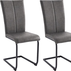 Home affaire Freischwinger »Nils«, (Set), 2 St., Strukturstoff-Struktur grob, Stuhl belastbar bis 120 Kg, Gestell Metall im Chrom-Look oder Schwarz