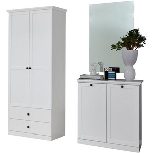 Home affaire Garderoben-Set Örebro, (Set, 2-St), zeitloser Landhausstil, mit Vollauszug