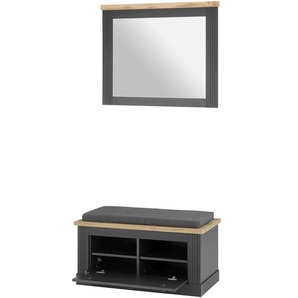 Garderoben-Set HOME AFFAIRE WESTMINSTER Kastenmöbel-Sets Gr. B/H/T: 92 cm x 200 cm x 45 cm, grau (grau dunkel) Garderoben-Sets