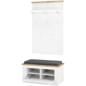 Home affaire Garderoben-Set WESTMINSTER BESTSELLER!, (2-St., Schuhbank, Wandpaneel), im romantischen Landhausstil