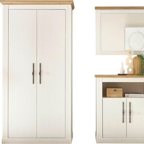 Home affaire Garderoben-Set WESTMINSTER TOPSELLER!, (3-St., Kommode, Spiegel, Garderobenschrank), im romantischen Landhausstil
