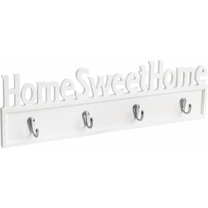 Hakenleiste HOME AFFAIRE Home Sweet Home Hakenleisten Gr. B/H/T: 53 cm x 16 cm x 4 cm, weiß Haken Hakenleisten