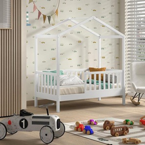 Home affaire Hausbett, in 70x140 cm mit Dachaufbau, Rausfallschutz, Lattenrost und 3 Farben