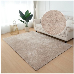 my home Hochflor-Teppich Dana light, besonders weich, Mikrofaser Teppiche, rechteckig, Höhe: 25 mm, uni, leichter Glanz, Wohnzimmer, Schlafzimmer, Esszimmer