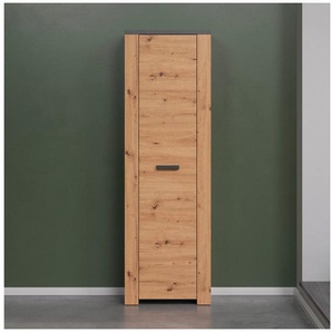 Home affaire Garderobenschrank Ambres Inkl. ausziehbarer Kleiderstange (1-St) matte Echtholzoptik, ca. 62 cm breit, ausziehbare Kleiderstange