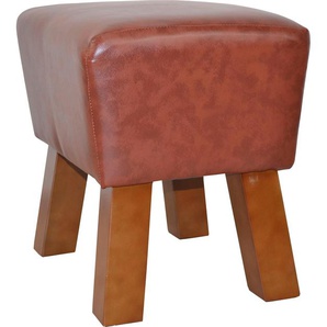 Hocker HOME AFFAIRE Gr. B/H/T: 45 cm x 42 cm x 34 cm, Kunstleder, braun Sitzhocker Hocker