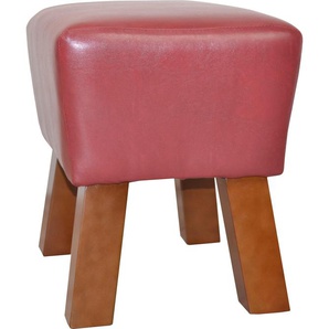 Hocker HOME AFFAIRE Gr. B/H/T: 45 cm x 42 cm x 34 cm, Kunstleder, rot Sitzhocker Hocker