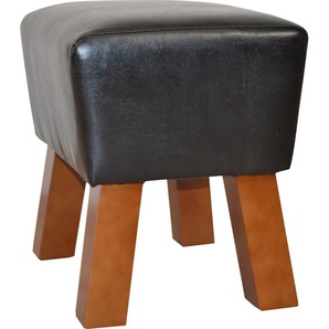 Hocker HOME AFFAIRE Gr. B/H/T: 45 cm x 42 cm x 34 cm, Kunstleder, schwarz Sitzhocker Hocker