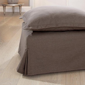Hocker HOME AFFAIRE Luise Gr. B/H/T: 65 cm x 45 cm x 65 cm, Webstoff, braun Sitzhocker Hocker