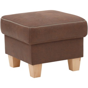 Hocker HOME AFFAIRE Soleo Gr. B/H/T: 60 cm x 47 cm x 60 cm, Luxus-Microfaser Lederoptik, braun (cognac) Sitzhocker Hocker passend zum Solea-Ecksofa