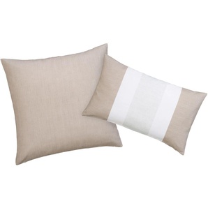 Kissenbezüge HOME AFFAIRE Alba Kissenhülle, Kissenbezug in zwei Größen, OEKO-TEX zertifiziert Gr. L: 50 cm, 2 St., Baumwolle, beige Kissenbezüge gemustert