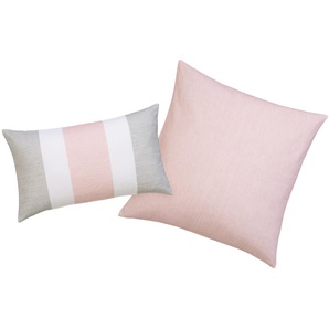 Kissenbezüge HOME AFFAIRE Alba Kissenhülle, Kissenbezug in zwei Größen, OEKO-TEX zertifiziert Gr. L: 50 cm, 2 St., Baumwolle, rosa Kissenbezüge gemustert