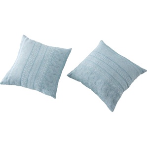 Kissenbezüge HOME AFFAIRE Toscana Kissenbezug, zertifiziert nach STANDARD 100 by OEKO-TEX Gr. B/L: 50 cm x 50 cm, 2 St., Polycotton, blau Kissenbezüge gemustert