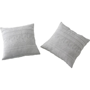 Kissenbezüge HOME AFFAIRE Toscana Kissenbezug, zertifiziert nach STANDARD 100 by OEKO-TEX Gr. B/L: 50 cm x 50 cm, 2 St., Polycotton, grau Kissenbezüge gemustert