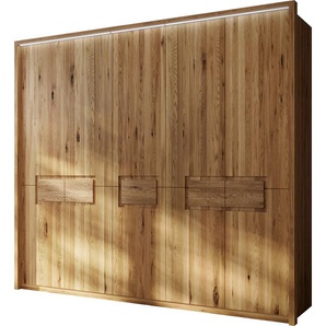 Home affaire Kleiderschrank »Ambroise, aus Wildeiche, inkl. Passepartout«, Massivholz-Kleiderschrank, im 50 cm Raster planbar