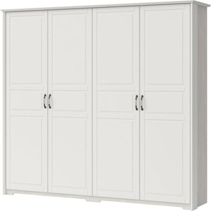 Home affaire Kleiderschrank Evergreen, wahlweise in 3 Breiten, Höhe 224cm! (besonders dekorierter Metallgriff, Kasettenoptik in der Front) im klassischen Landhausstil,FSC-zertifiziert,hochwertige UV Lackierung