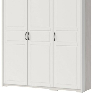 Home affaire Kleiderschrank Evergreen, wahlweise in 3 Breiten, Höhe 224cm! (besonders dekorierter Metallgriff, Kasettenoptik in der Front) im klassischen Landhausstil,FSC-zertifiziert,hochwertige UV Lackierung