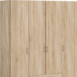 Kleiderschrank HOME AFFAIRE Schränke Gr. B/H/T: 154 cm x 200,4 cm x 49,5 cm, 4 St., braun (eiche) Baby Kleiderschrank Drehtürenschrank Kinderschränke